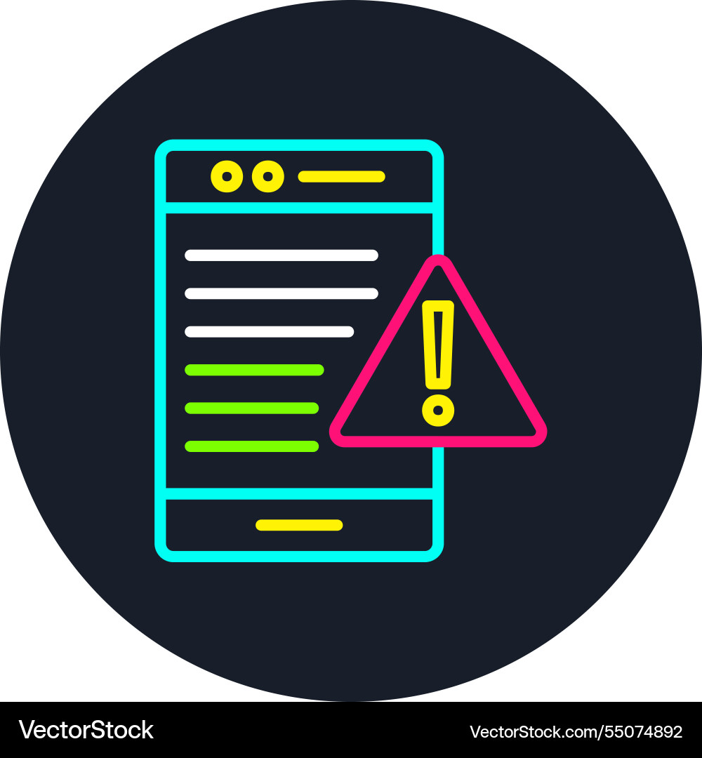 Alert line multi color icon Vector Image