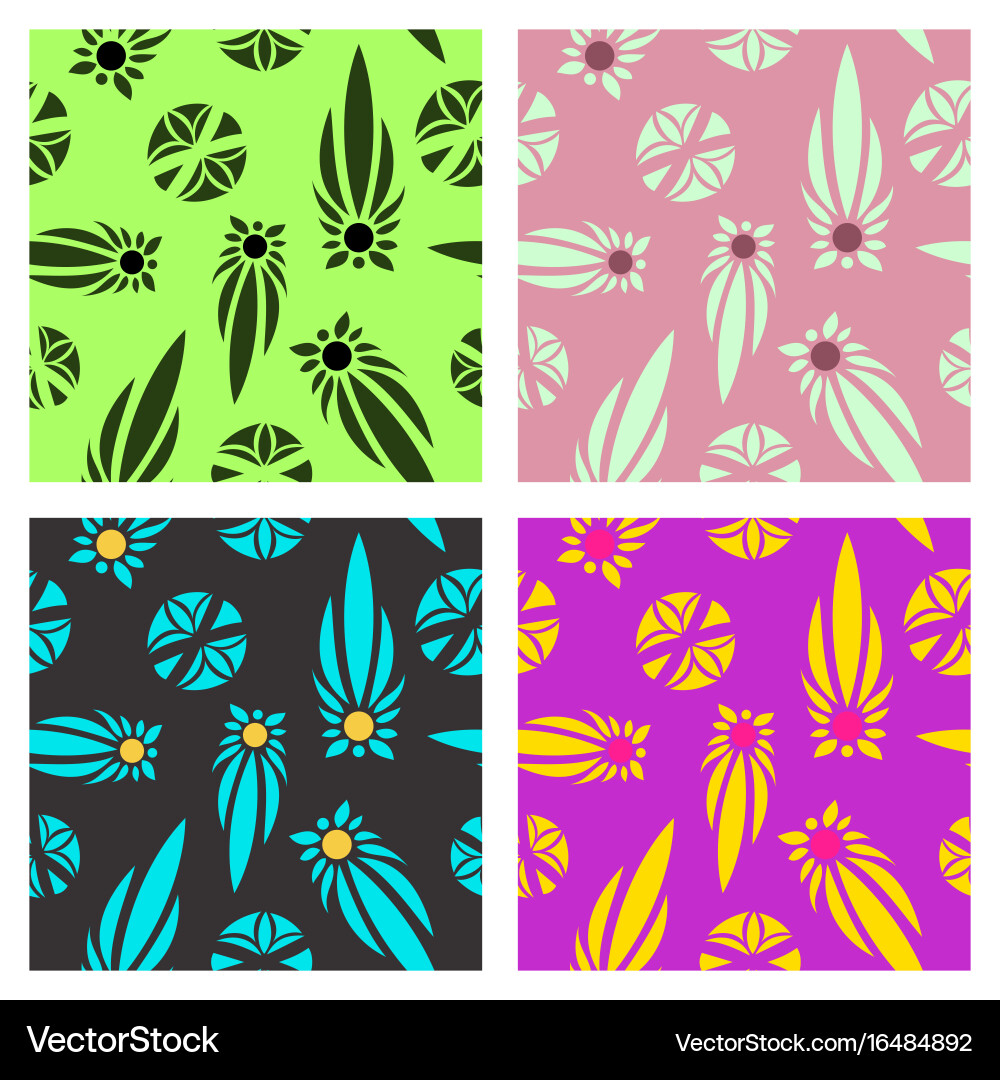 Assembly of patterns in flower style Vector Image
