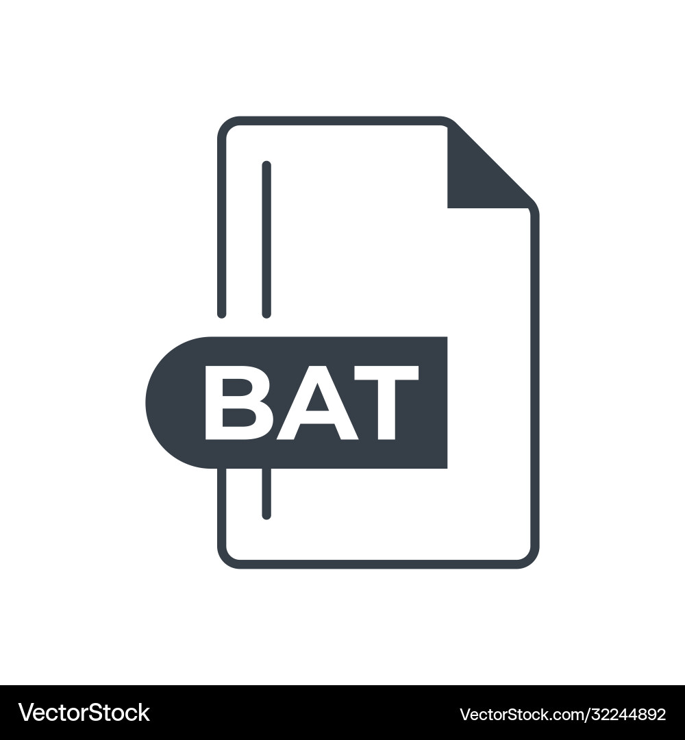 Bat file format icon batch extension Vector Image