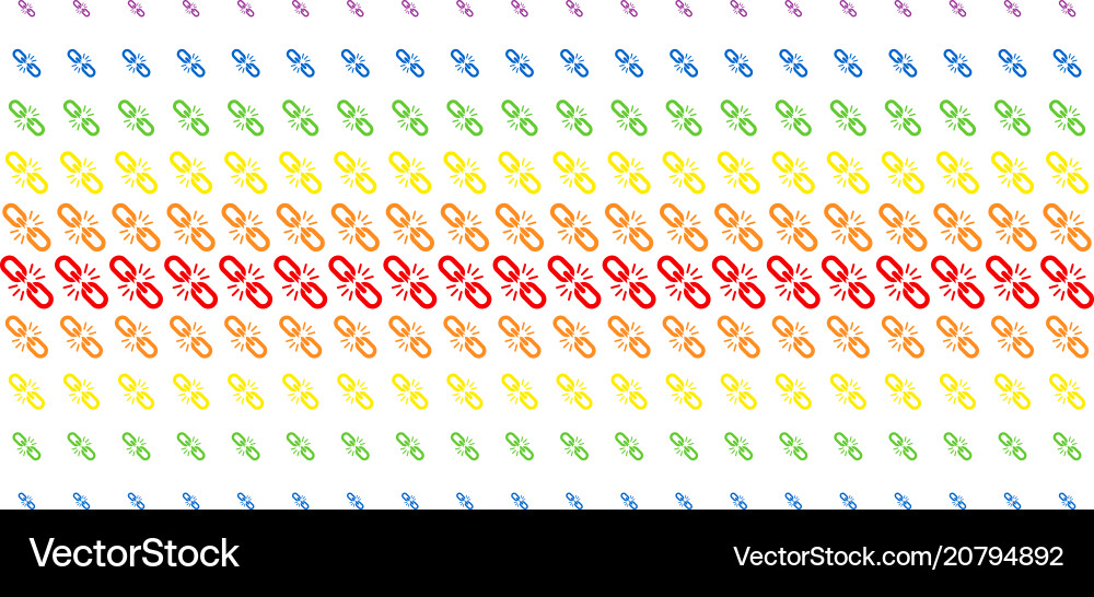 Break chain link shape halftone spectrum grid Break chain link shape halftone spectrum grid vector image