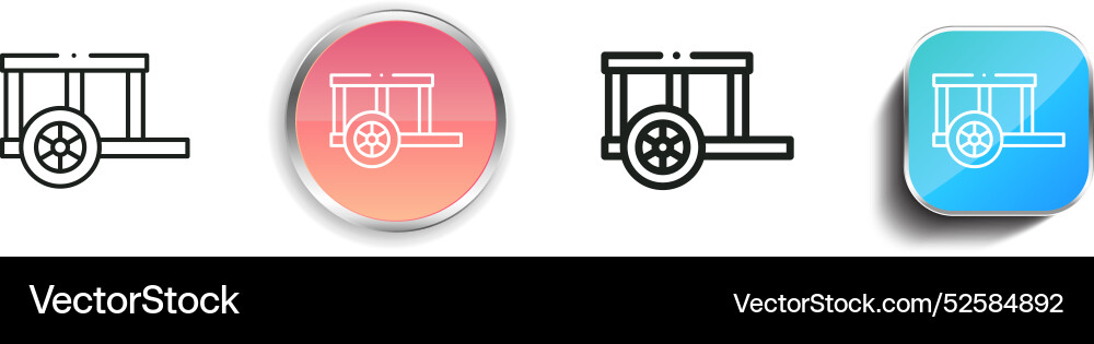 Carriage icon thin linear regular and button vector image