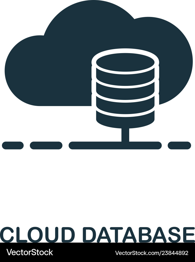 Cloud Database Icon - Simple vector image
