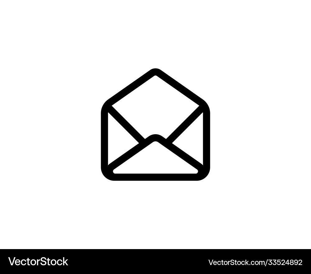 Email message open envelope line icon on isolated Email message open envelope line icon on isolated vector image