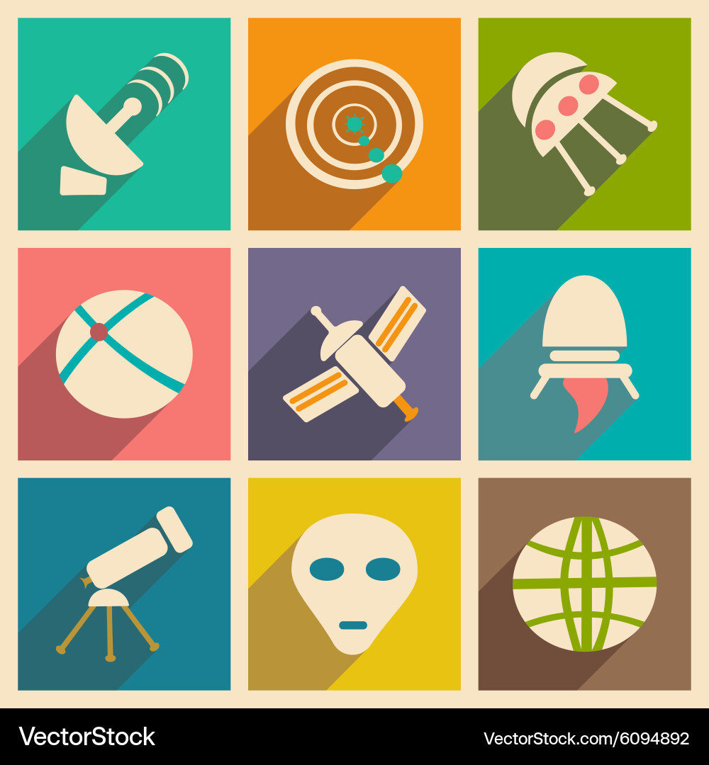 Flat with shadow concept and mobile application Vector Image