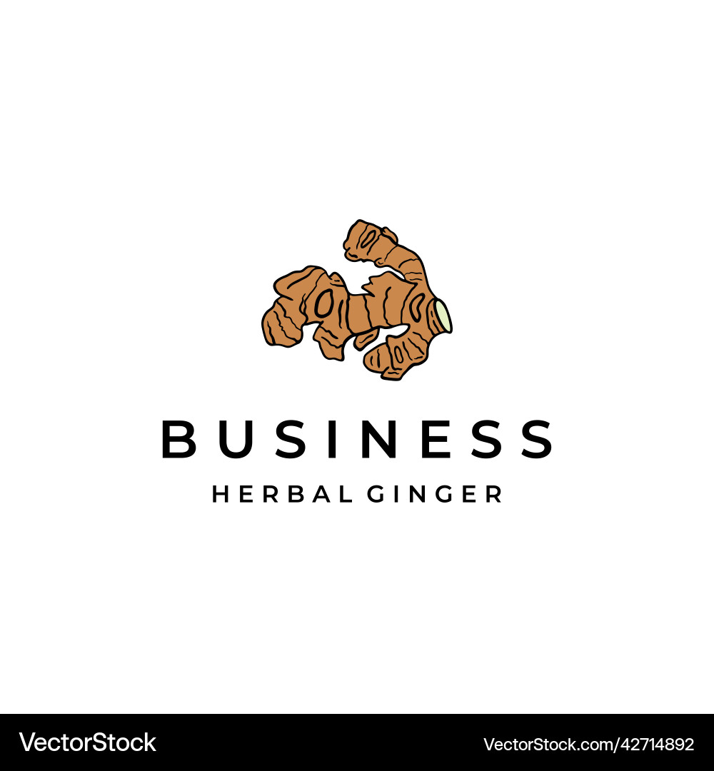 Ginger root logo herbal spice design Ginger root logo herbal spice design vector image