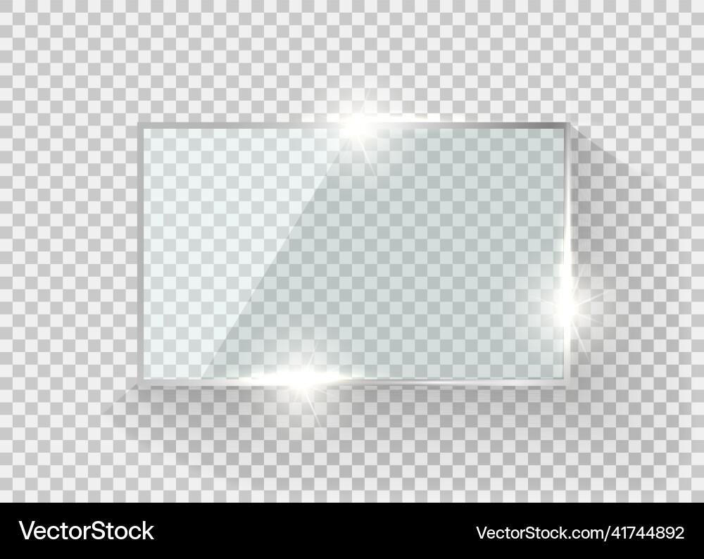 Glass frame realistic glossy button Vector Image