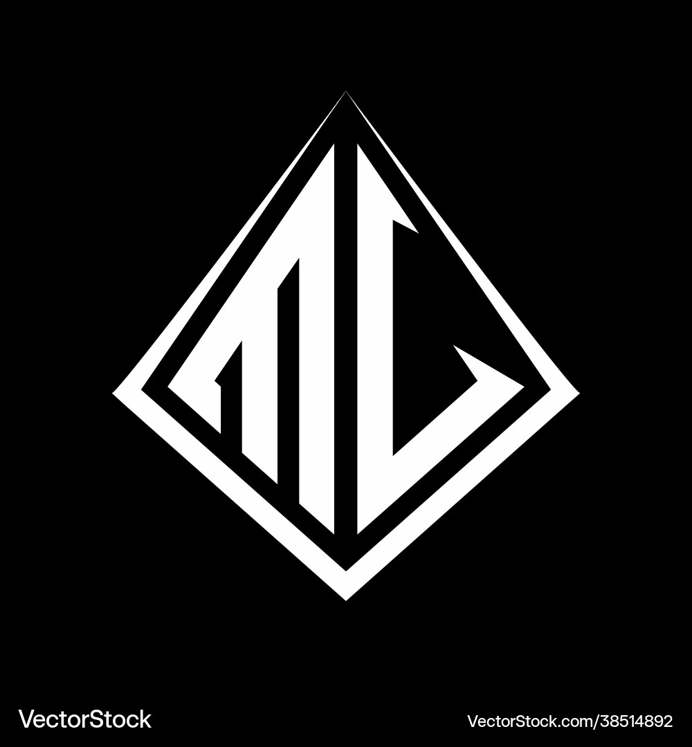 Mv logo letters monogram with prisma shape design Vector Image