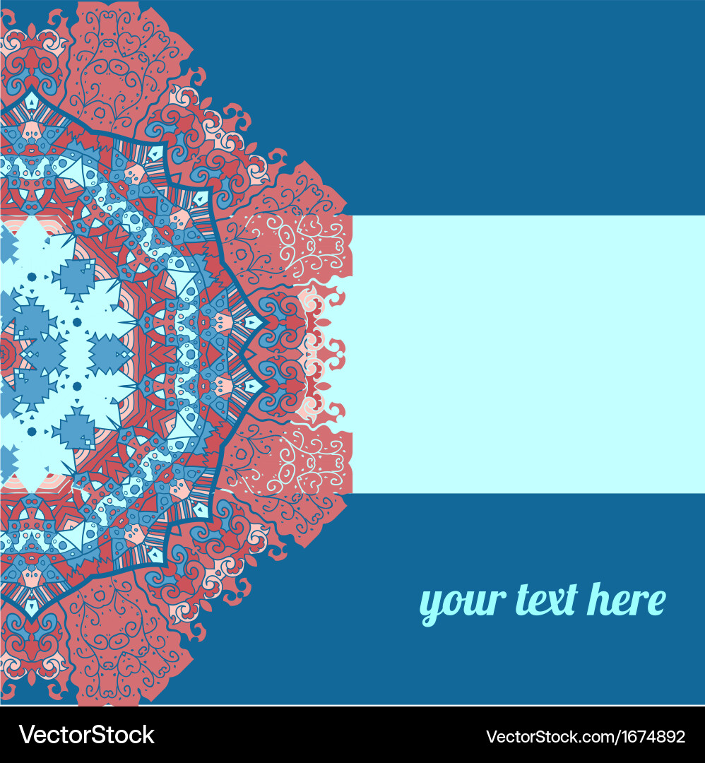 Ornate frame with sample text azure Vector Image