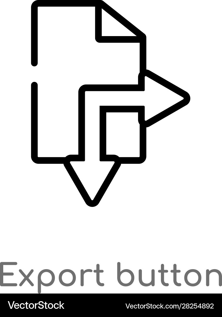Outline export button icon isolated black simple vector image