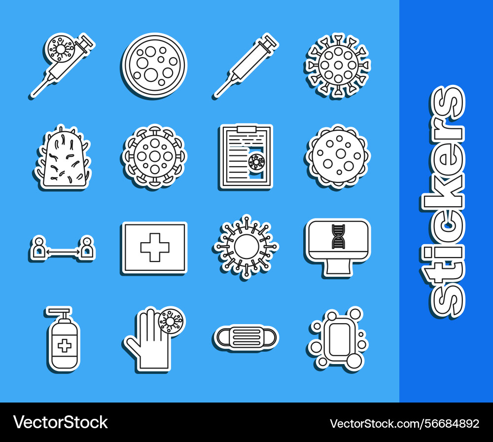 Set line bar of soap dna spiral and computer Vector Image