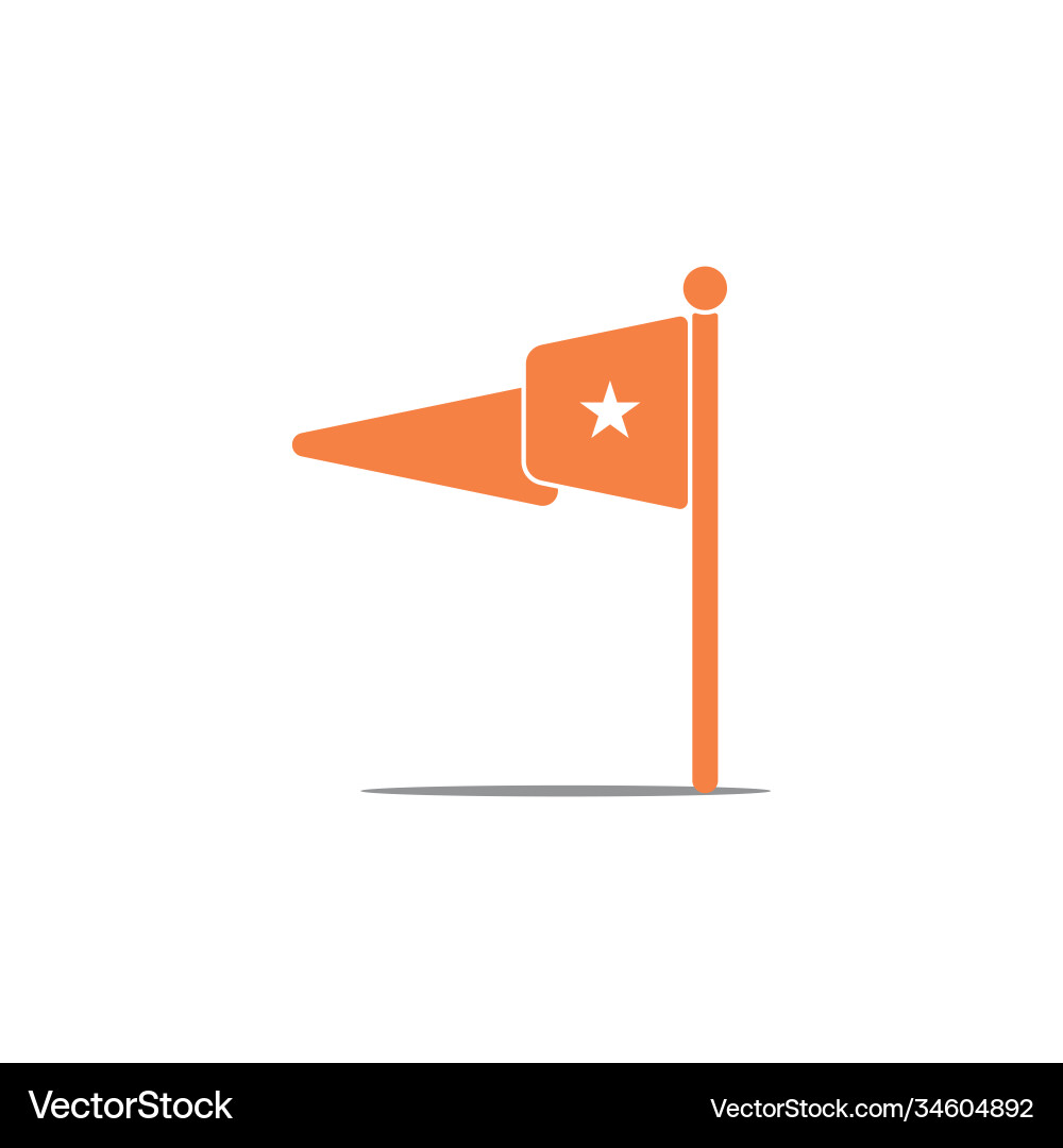 Simple star flag 3d design symbol Vector Image