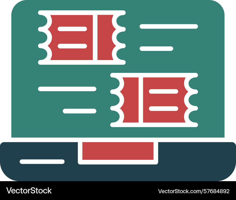 Ticketing system glyph multi color icon Vector Image
