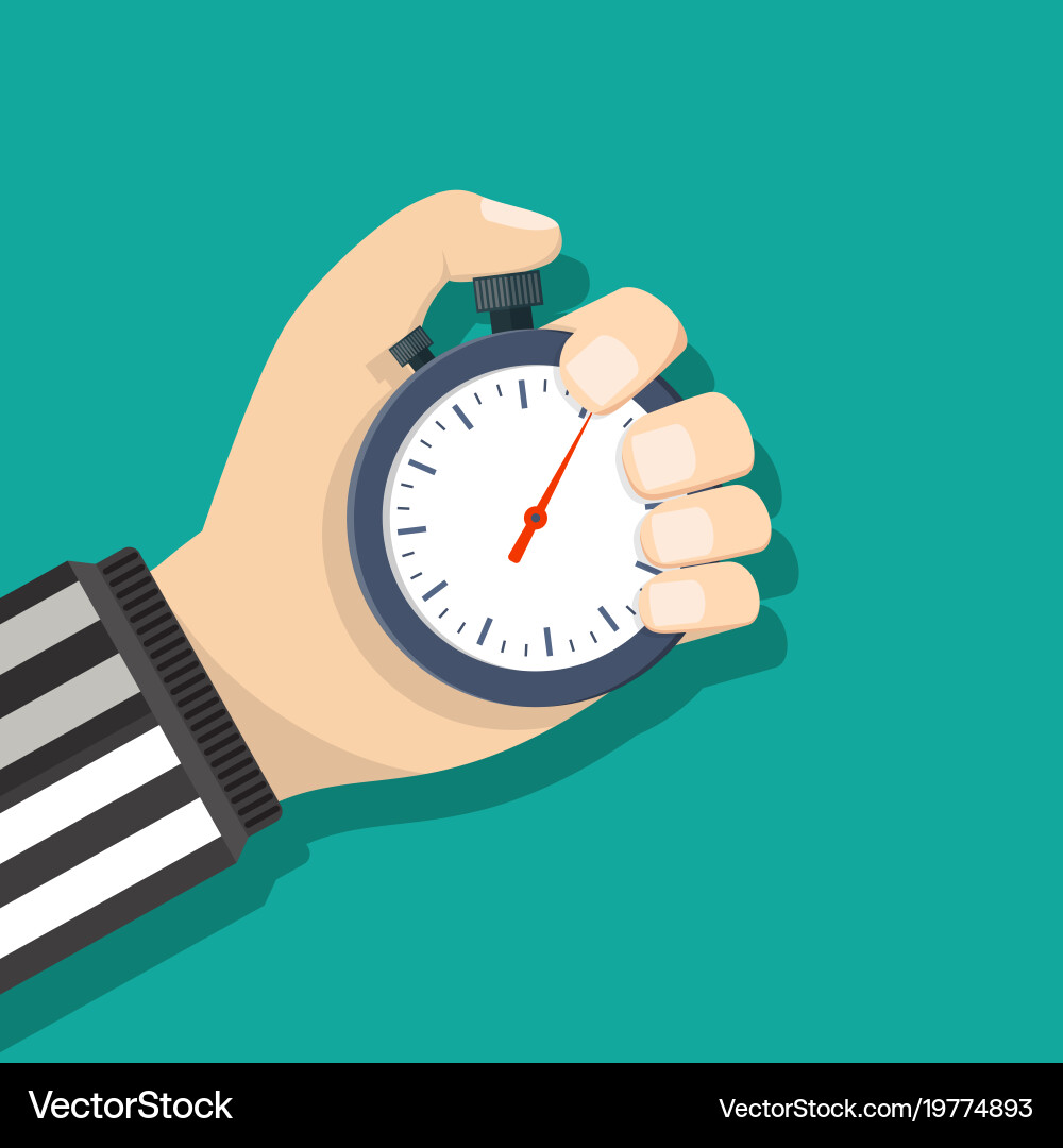 Analog chronometer timer counter in hand vector image