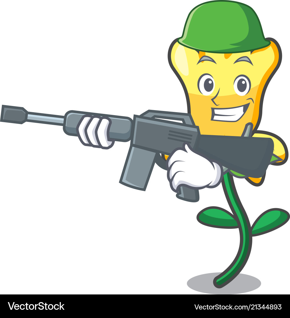 Army Daffodil Character vector image
