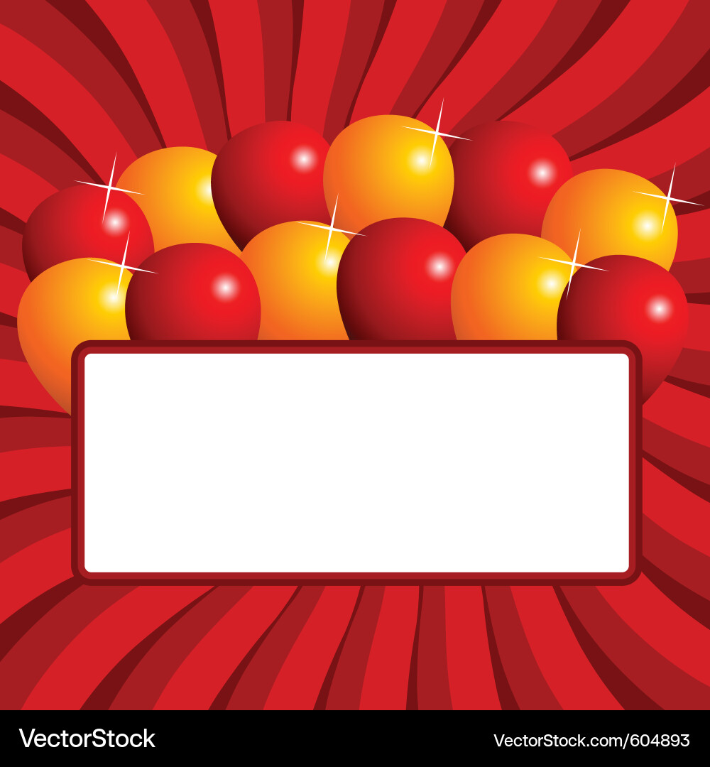 Balloons with negative space over red starry backg Vector Image