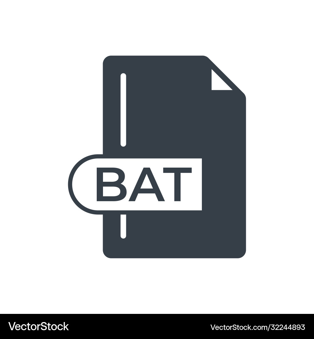 Bat file format icon batch extension vector image