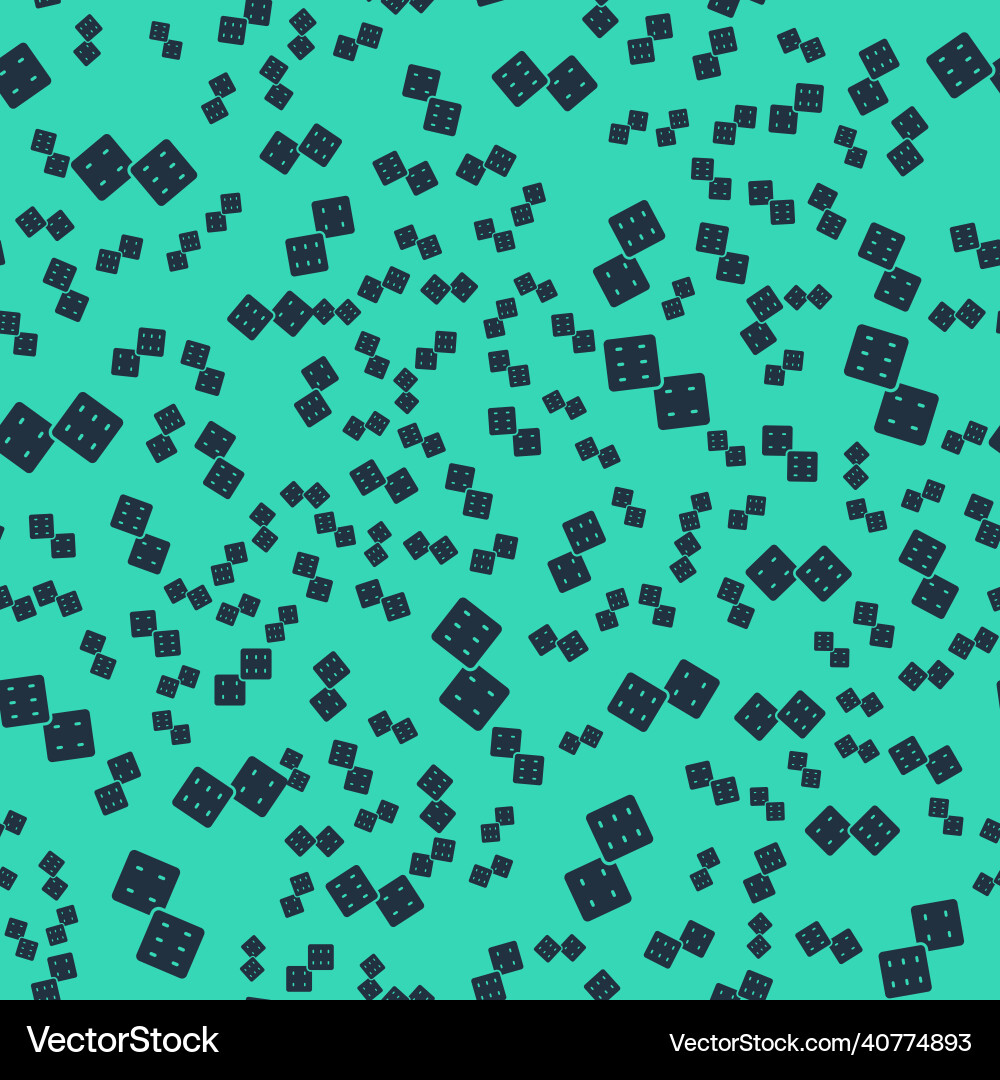 Black game dice icon isolated seamless pattern vector image