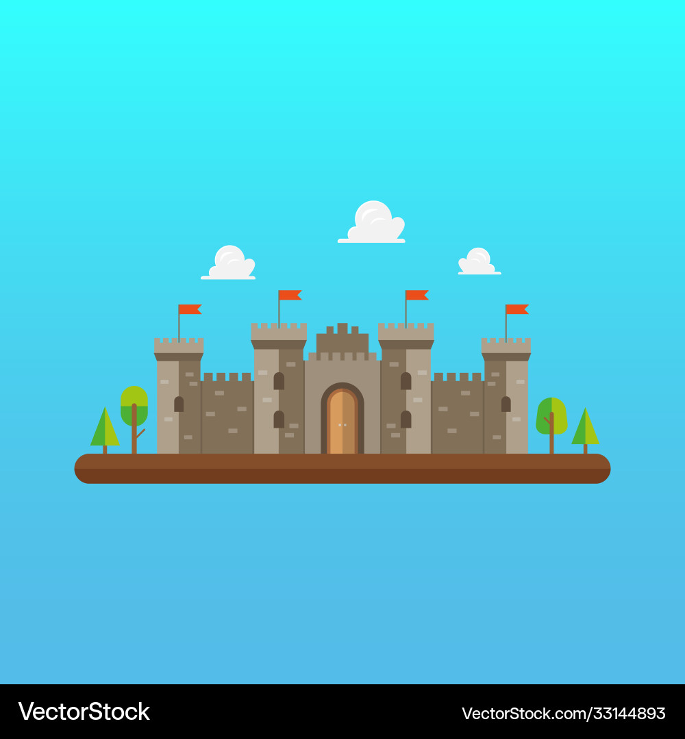 Castle tower architecture in flat style design Castle tower architecture in flat style design vector image