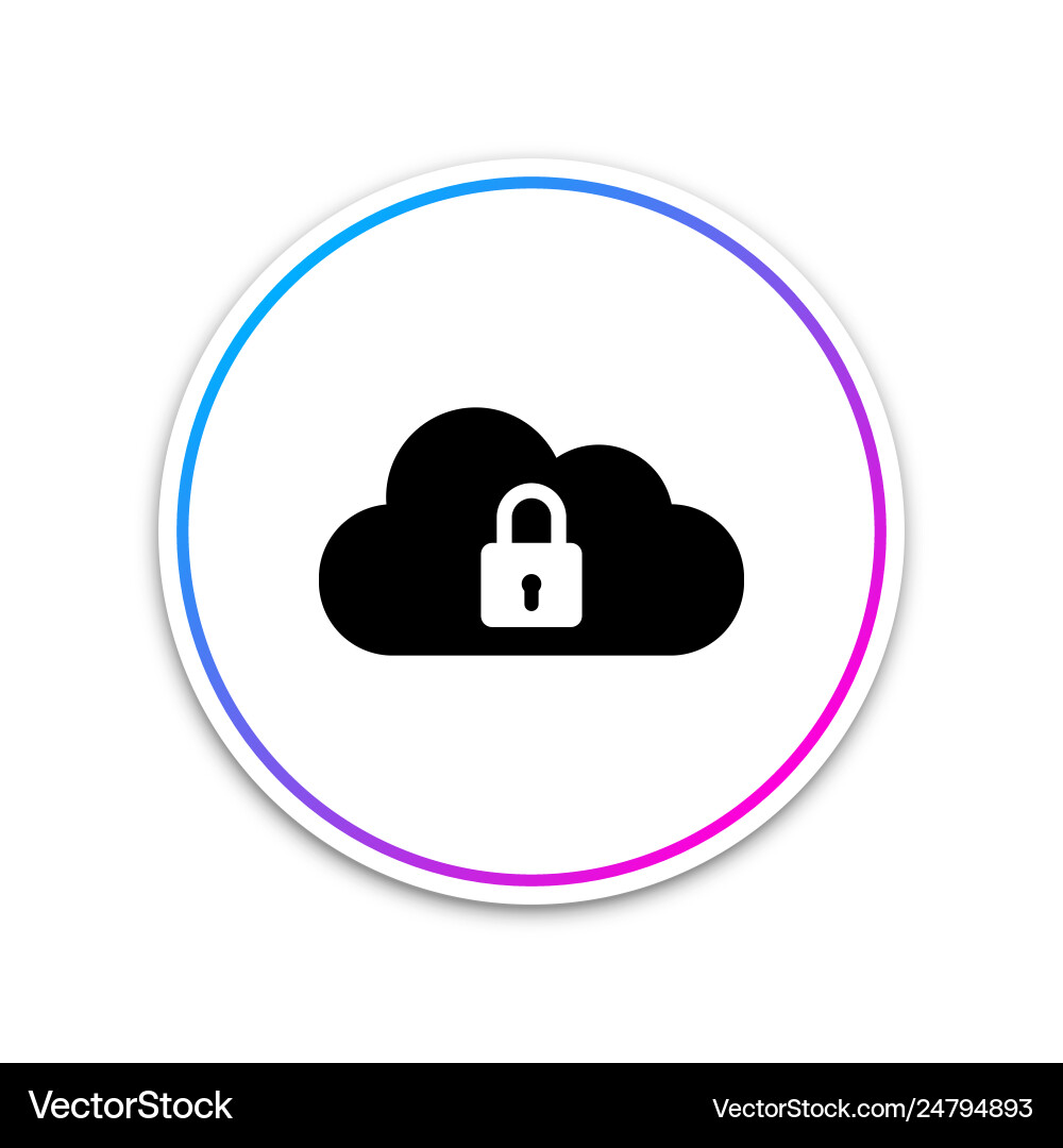 Cloud computing lock icon isolated on white Cloud computing lock icon isolated on white vector image