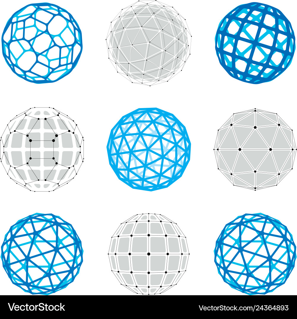 Collection abstract low poly objects Collection abstract low poly objects vector image