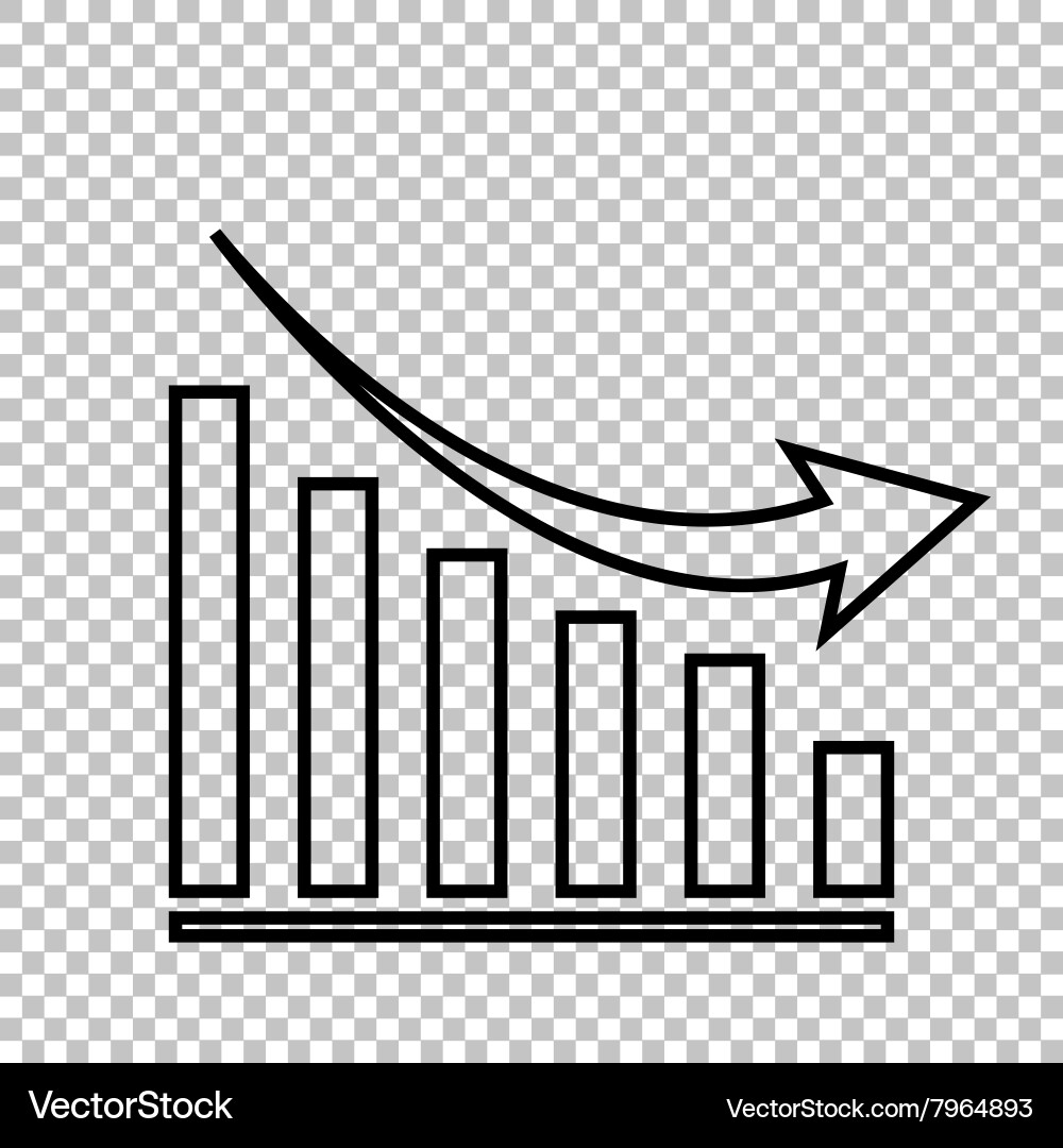 Declining graph line icon Vector Image