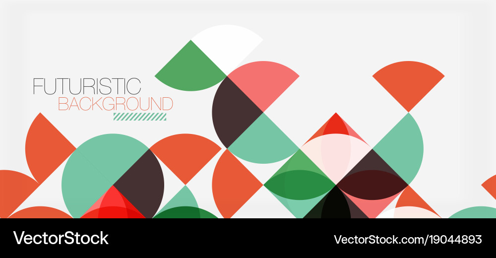 Geometric triangle and circle shape wide abstract vector image
