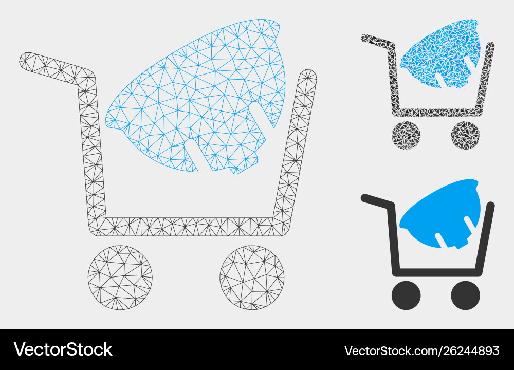 Helmet shopping mesh 2d model and triangle Helmet shopping mesh 2d model and triangle vector image