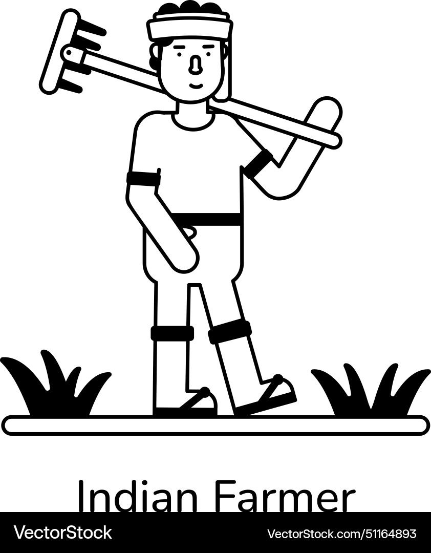 Indian farmer Royalty Free Vector Image - VectorStock