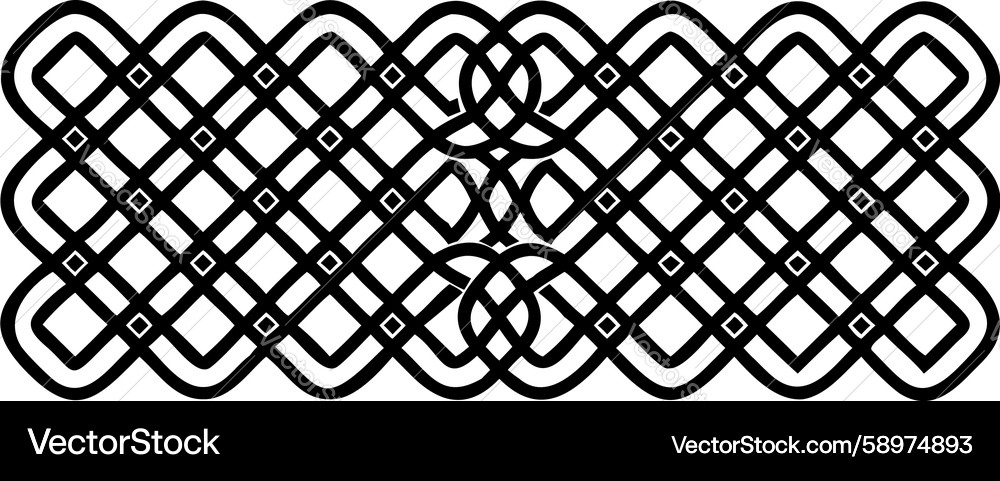 Interlocking chain pattern border geometric Vector Image