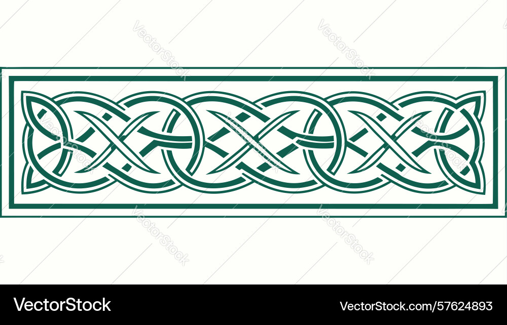 Intricate celtic knot border pattern design Vector Image