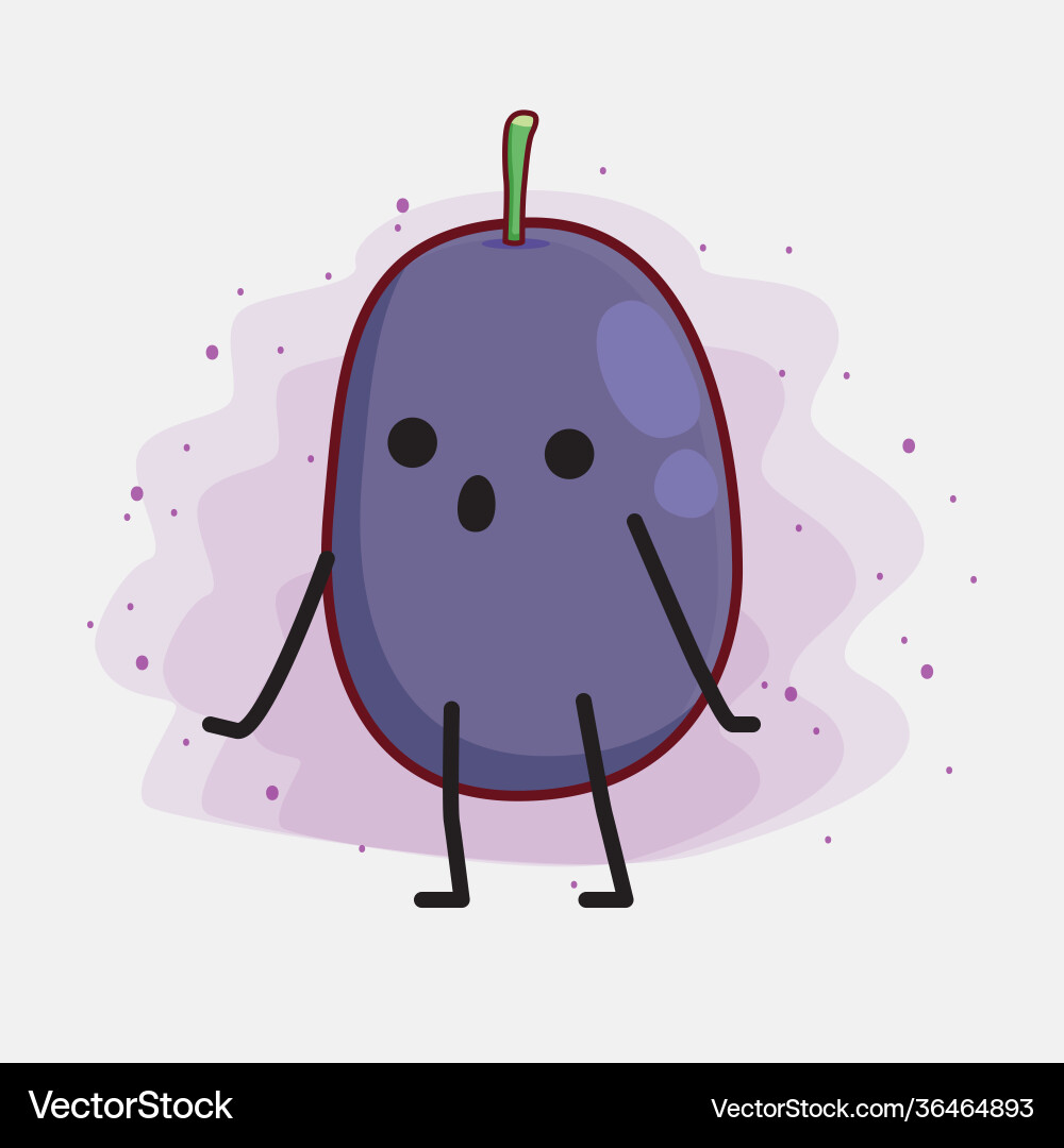 Java plum fruit cute character with simple face vector image