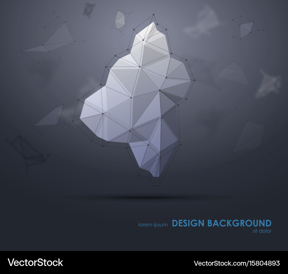 Low polygon geometry elements abstract geometric vector image