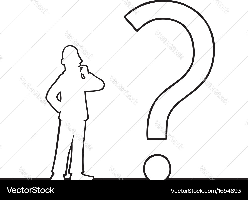 Man Contemplating a Question Mark vector image