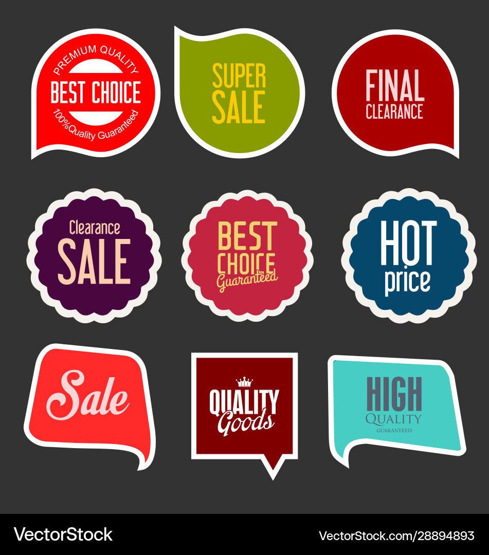 Modern sale stickers collection 5 Modern sale stickers collection 5 Vector Image