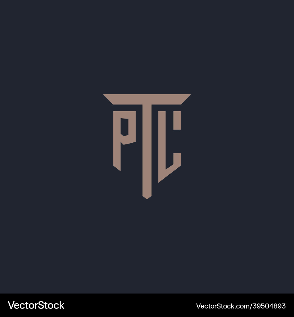 Pl initial logo monogram with pillar icon design Vector Image