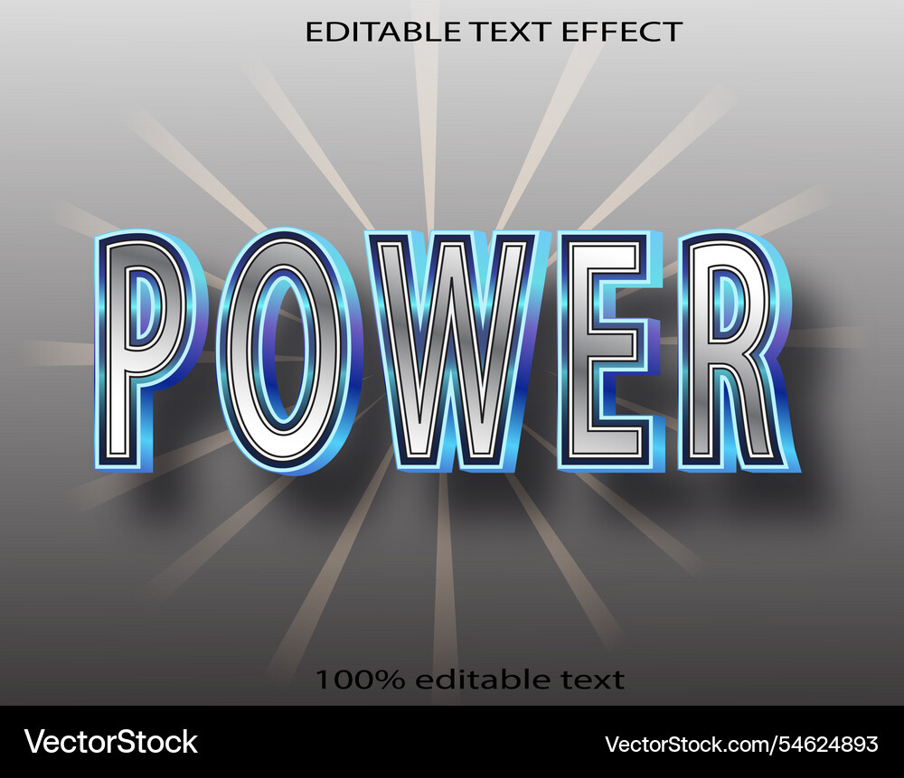 Power editable text effect 3d emboss modern style Power editable text effect 3d emboss modern style vector image
