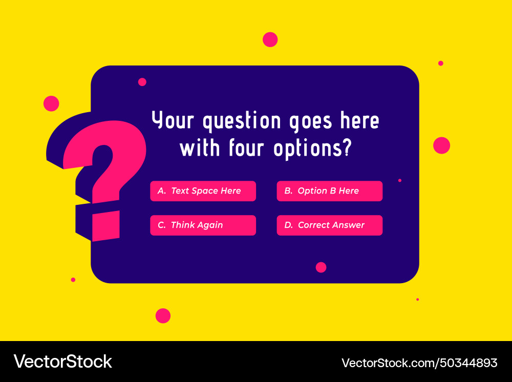Questions and answer multiple choice template Questions and answer multiple choice template vector image