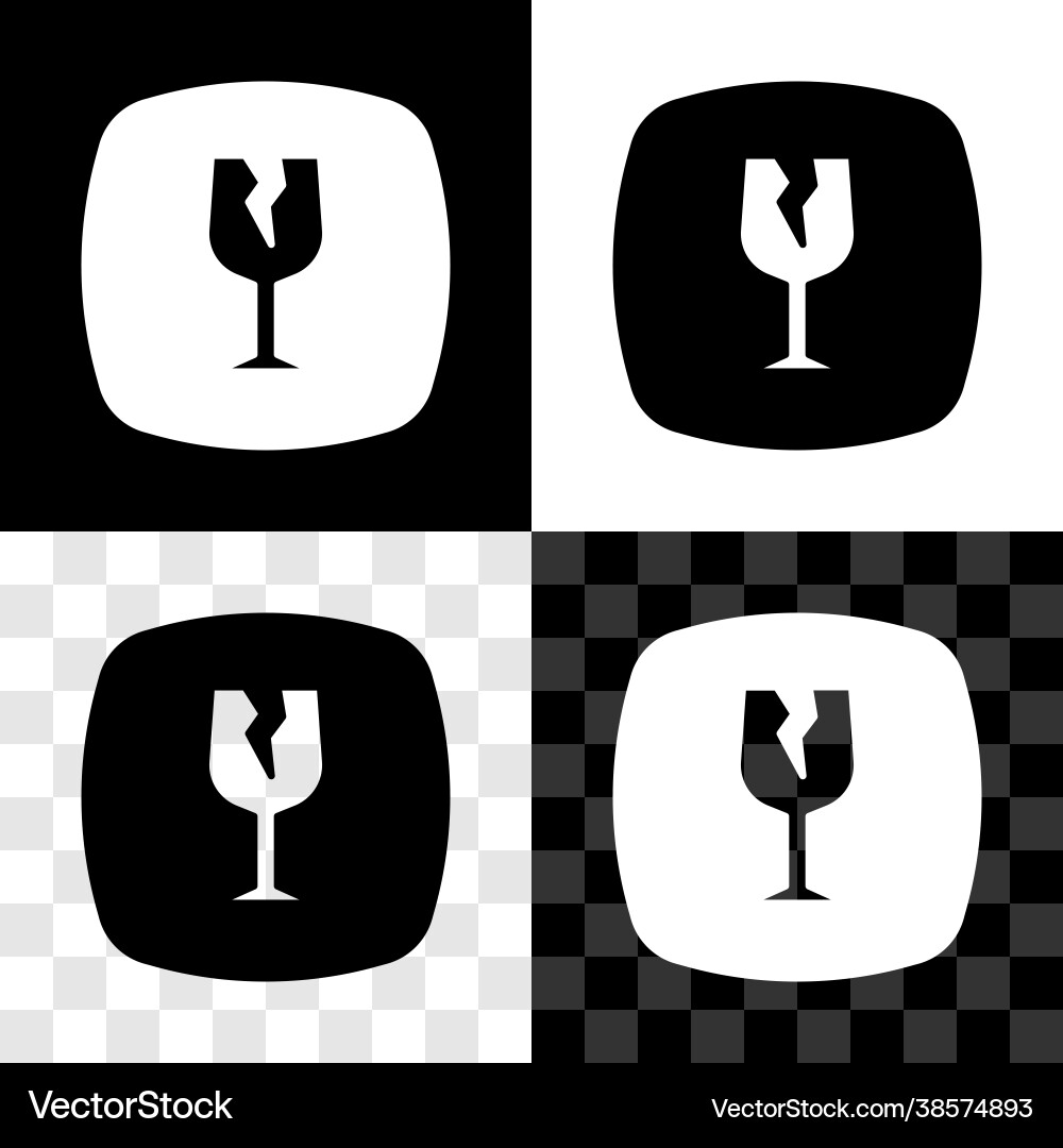 Set fragile broken glass symbol for delivery boxes Set fragile broken glass symbol for delivery boxes vector image