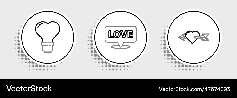 Set line amour with heart and arrow shape Set line amour with heart and arrow shape vector image