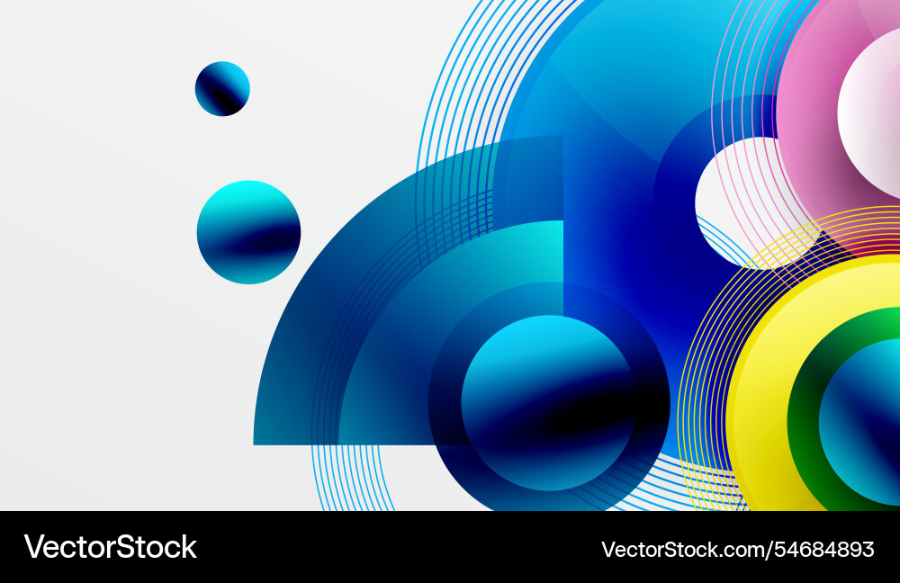 Sleek with overlapping circles in vibrant Sleek with overlapping circles in vibrant vector image