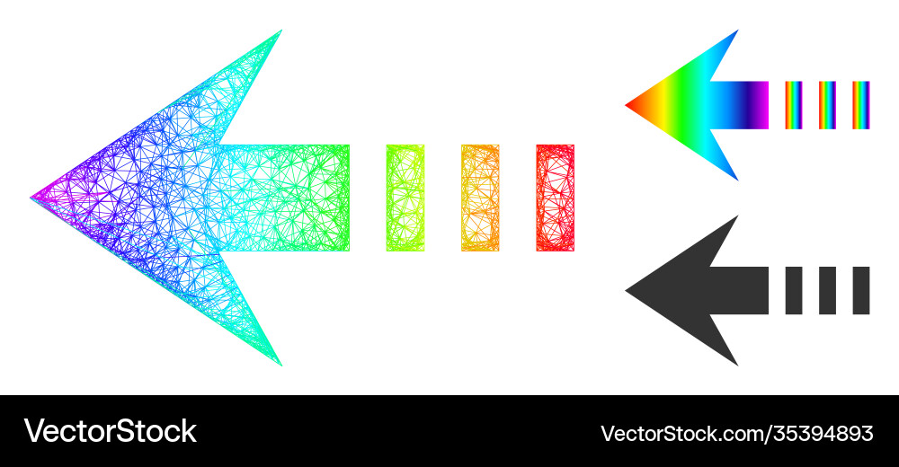 Spectral net mesh gradient send left icon Spectral net mesh gradient send left icon vector image