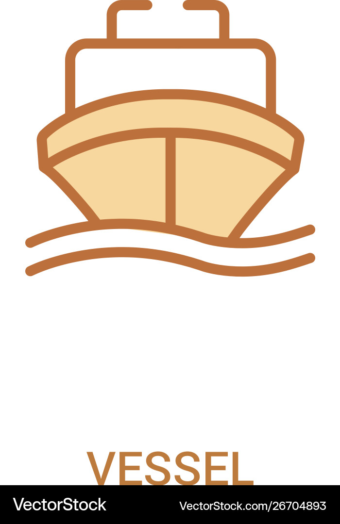 Vessel concept 2 colored icon simple line element Vessel concept 2 colored icon simple line element vector image