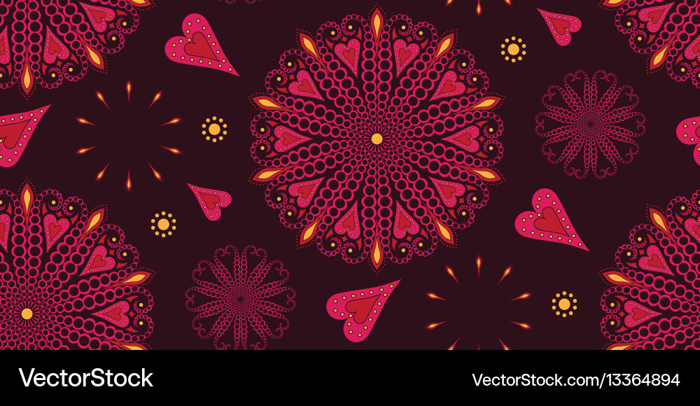 Abstract graphic pattern with hearts Vector Image