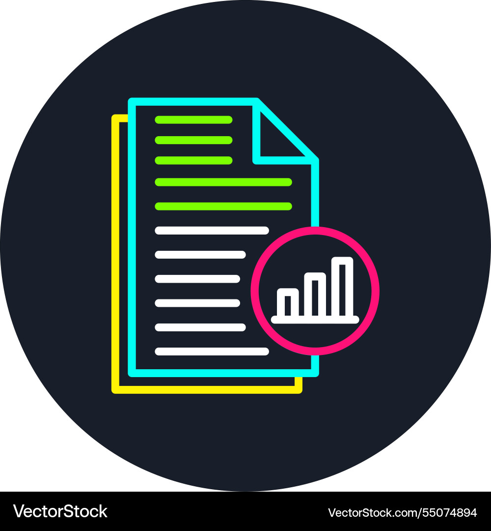 Analysis file line multi color icon Vector Image