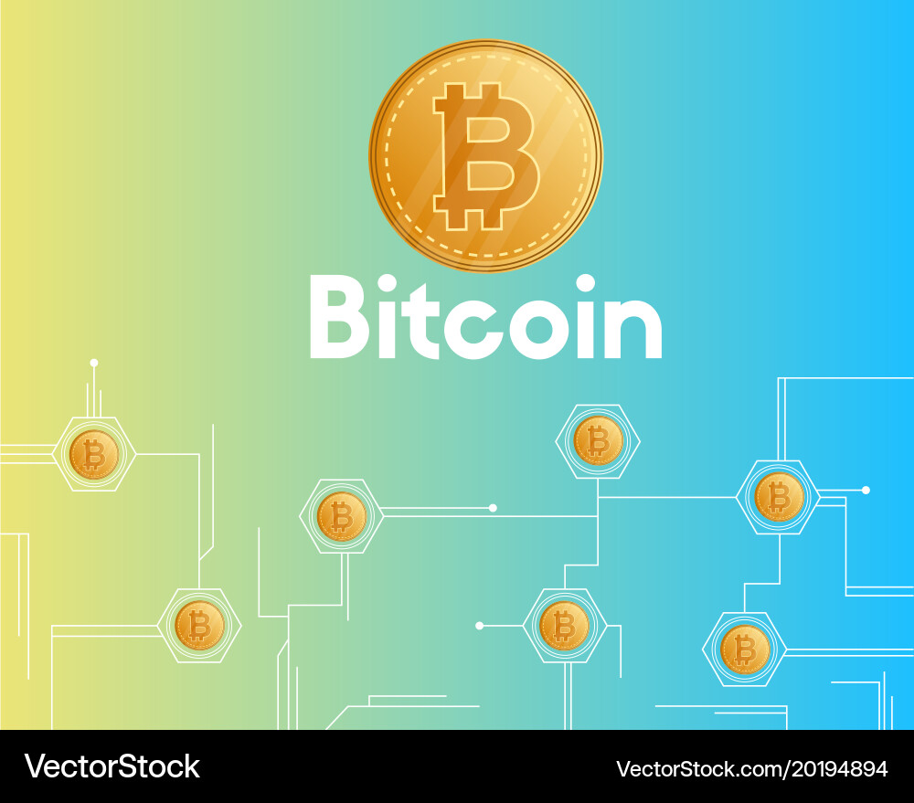 Bitcoin cryptocurrency networking concept vector image