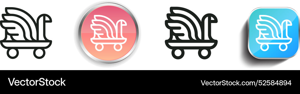 Carriage icon thin linear regular and button vector image
