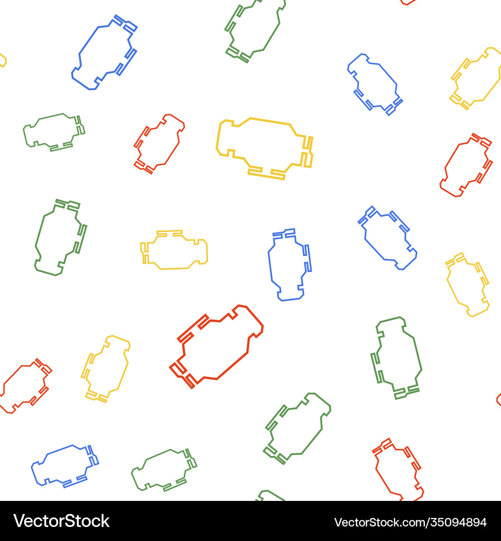 Color check engine icon isolated seamless pattern Color check engine icon isolated seamless pattern Vector Image