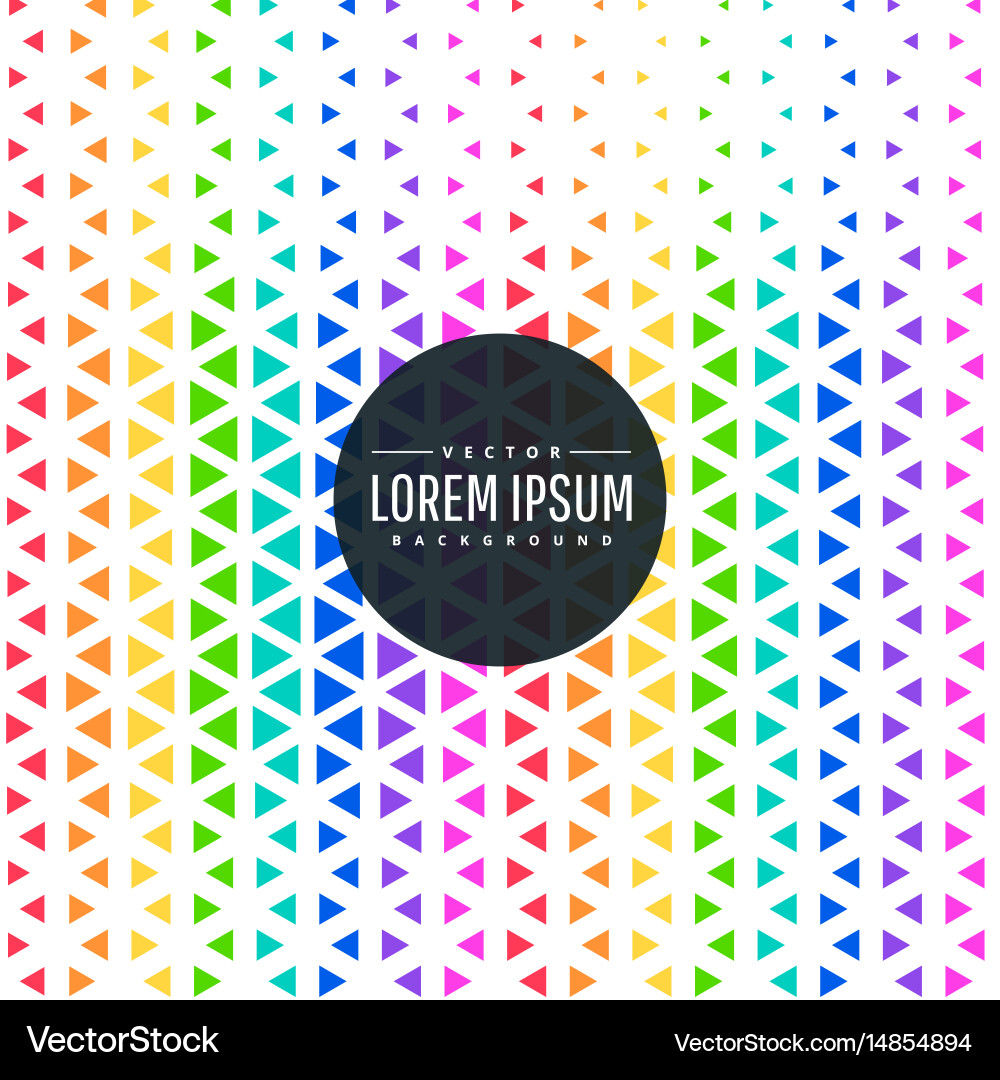 Colorful seamless triangle pattern background vector image