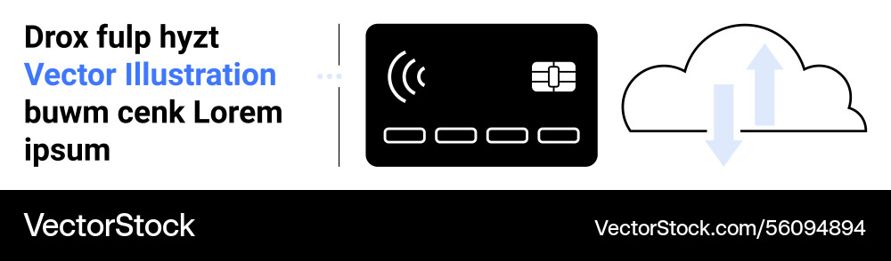 Contactless payment concept with cloud data upload vector image