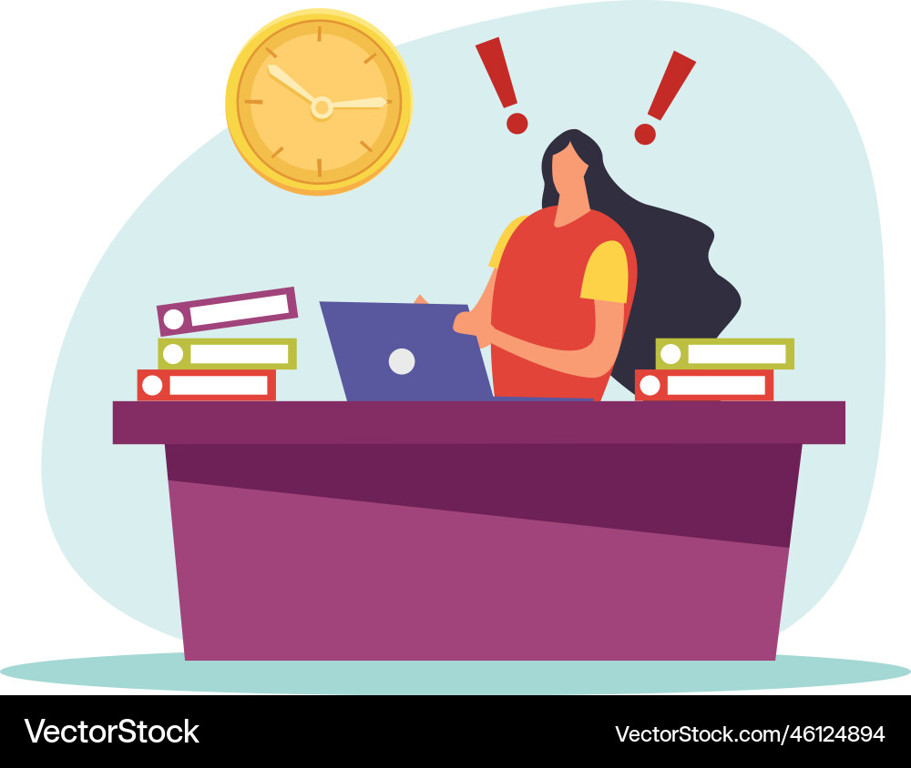 Deadline at workplace composition Deadline at workplace composition vector image
